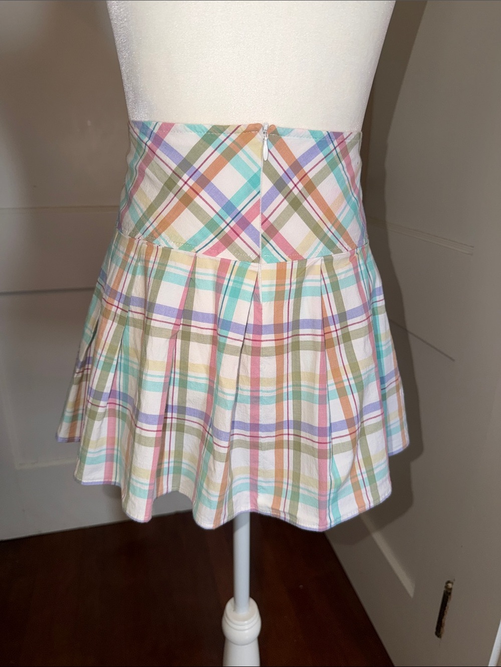 Juniors Necessary Objects Pastel Plaid Pleated Mini Skirt Vintage Millennial - Picture 4 of 6